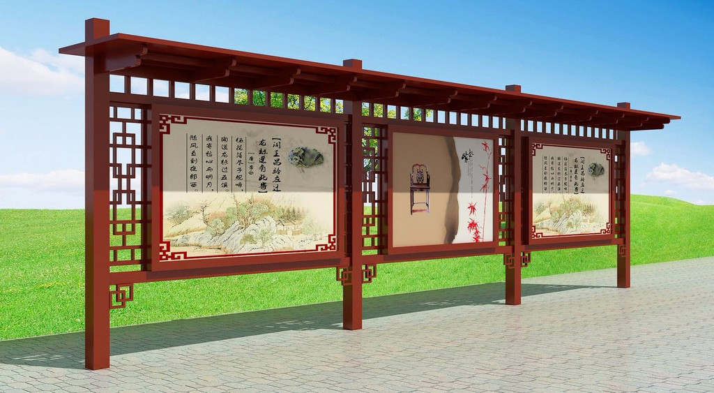 仿古宣傳欄制作，宣傳欄定制——【巨匠標識，標識制作廠家】